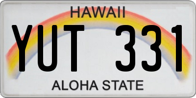 HI license plate YUT331