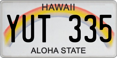 HI license plate YUT335