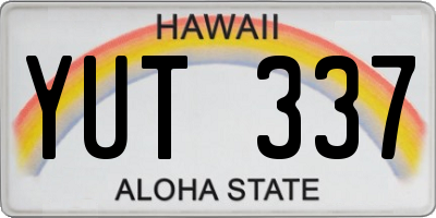 HI license plate YUT337