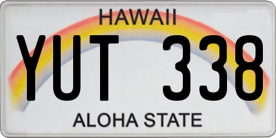 HI license plate YUT338