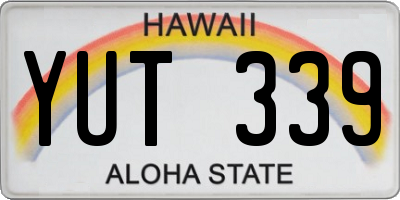 HI license plate YUT339