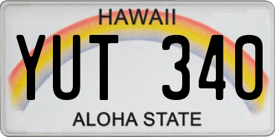 HI license plate YUT340