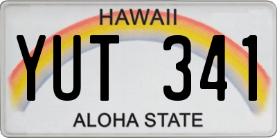 HI license plate YUT341