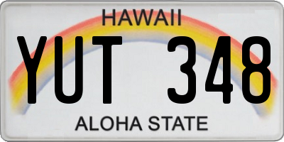 HI license plate YUT348