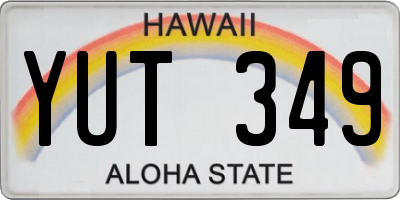 HI license plate YUT349