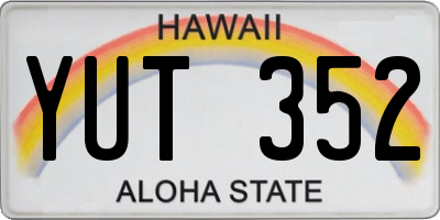 HI license plate YUT352