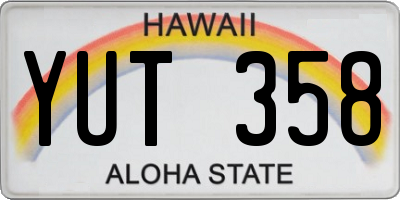 HI license plate YUT358