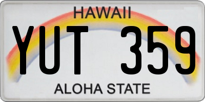 HI license plate YUT359