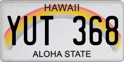 HI license plate YUT368