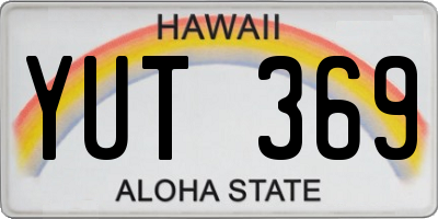 HI license plate YUT369