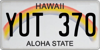HI license plate YUT370