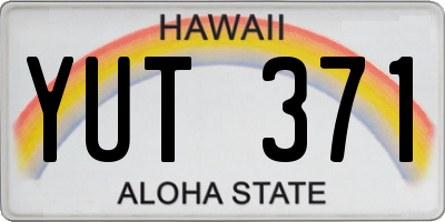HI license plate YUT371