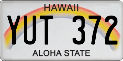HI license plate YUT372
