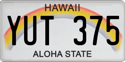 HI license plate YUT375