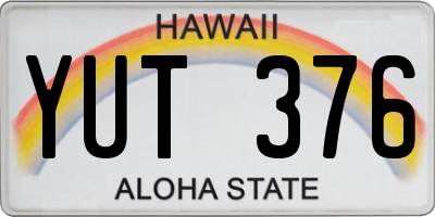 HI license plate YUT376