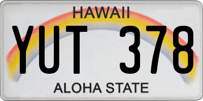 HI license plate YUT378