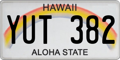 HI license plate YUT382
