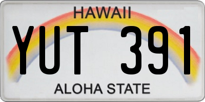 HI license plate YUT391