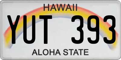 HI license plate YUT393