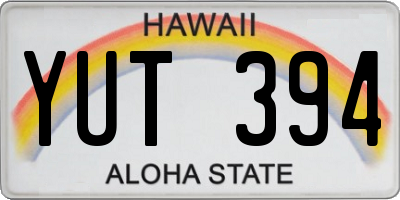 HI license plate YUT394