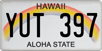 HI license plate YUT397