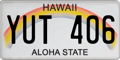 HI license plate YUT406