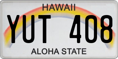 HI license plate YUT408