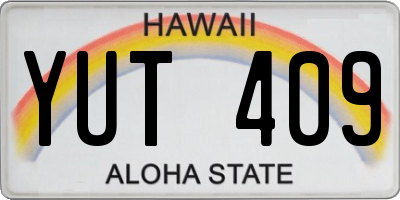 HI license plate YUT409
