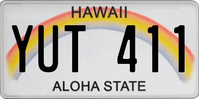 HI license plate YUT411
