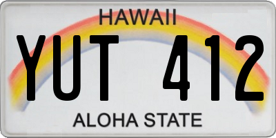 HI license plate YUT412
