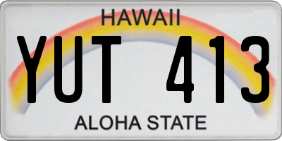 HI license plate YUT413