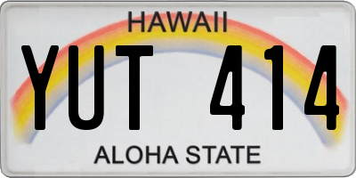 HI license plate YUT414