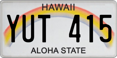 HI license plate YUT415