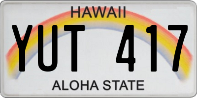 HI license plate YUT417