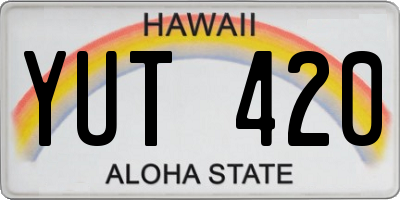 HI license plate YUT420