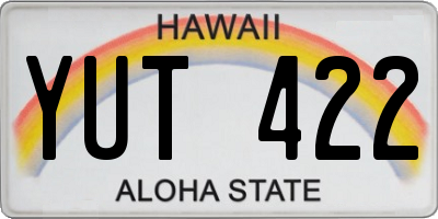 HI license plate YUT422