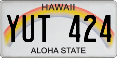HI license plate YUT424