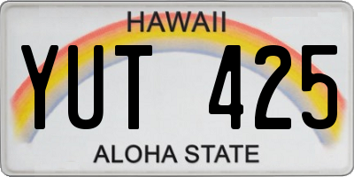 HI license plate YUT425