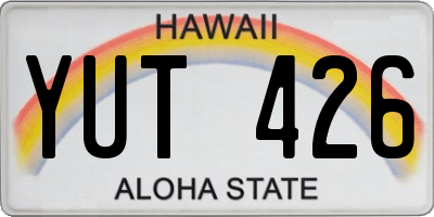HI license plate YUT426
