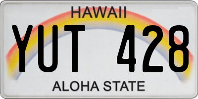 HI license plate YUT428