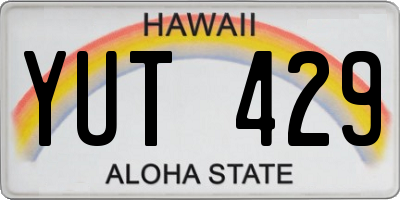 HI license plate YUT429