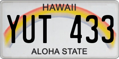HI license plate YUT433