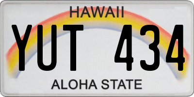 HI license plate YUT434
