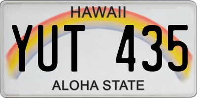 HI license plate YUT435
