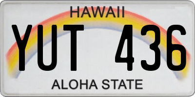 HI license plate YUT436