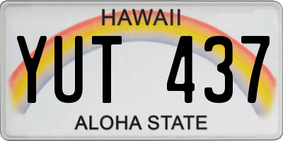 HI license plate YUT437