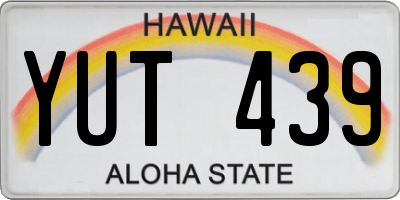 HI license plate YUT439