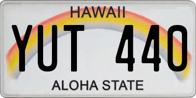 HI license plate YUT440