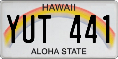 HI license plate YUT441