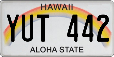 HI license plate YUT442